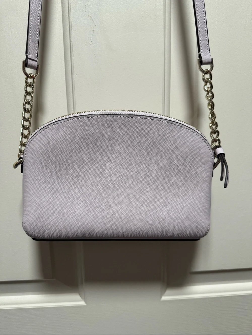 Kate Spade Lilac Saffiano Leather Hilli Dome Crossbody with Gold Chain